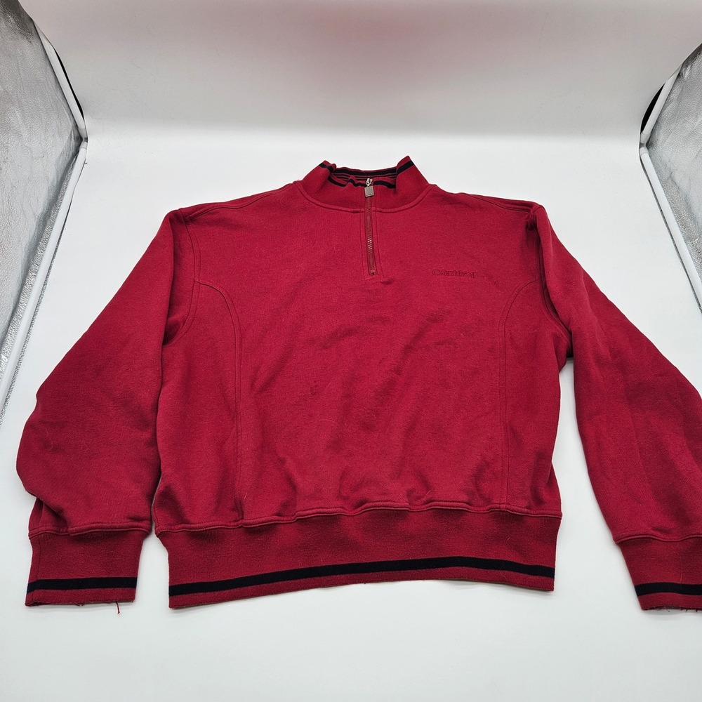 Carnival Red Quarter Zip Pullover Sweatshirt Top L XL‎